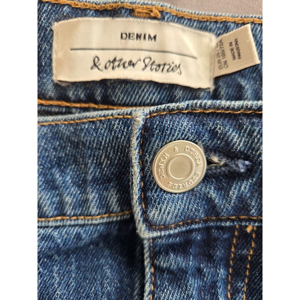 & Other Stories Womens Jeans Sz 28 Medium Wash High Rise Wide Leg Treasure Cut - Picture 9 of 16